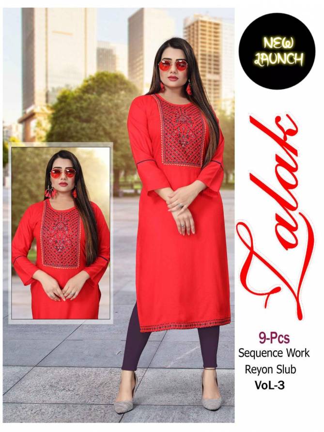 Aagya Zalak 3 Daily Wear Wholesale Embroidery Kurti Collection